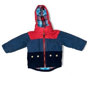 Oshkosh Toddler Infant Red Navy Black Canvas Fall Jacket